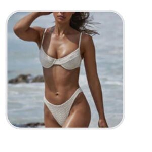 Monday swimwear ivory crochet bikini SET- retail $210
